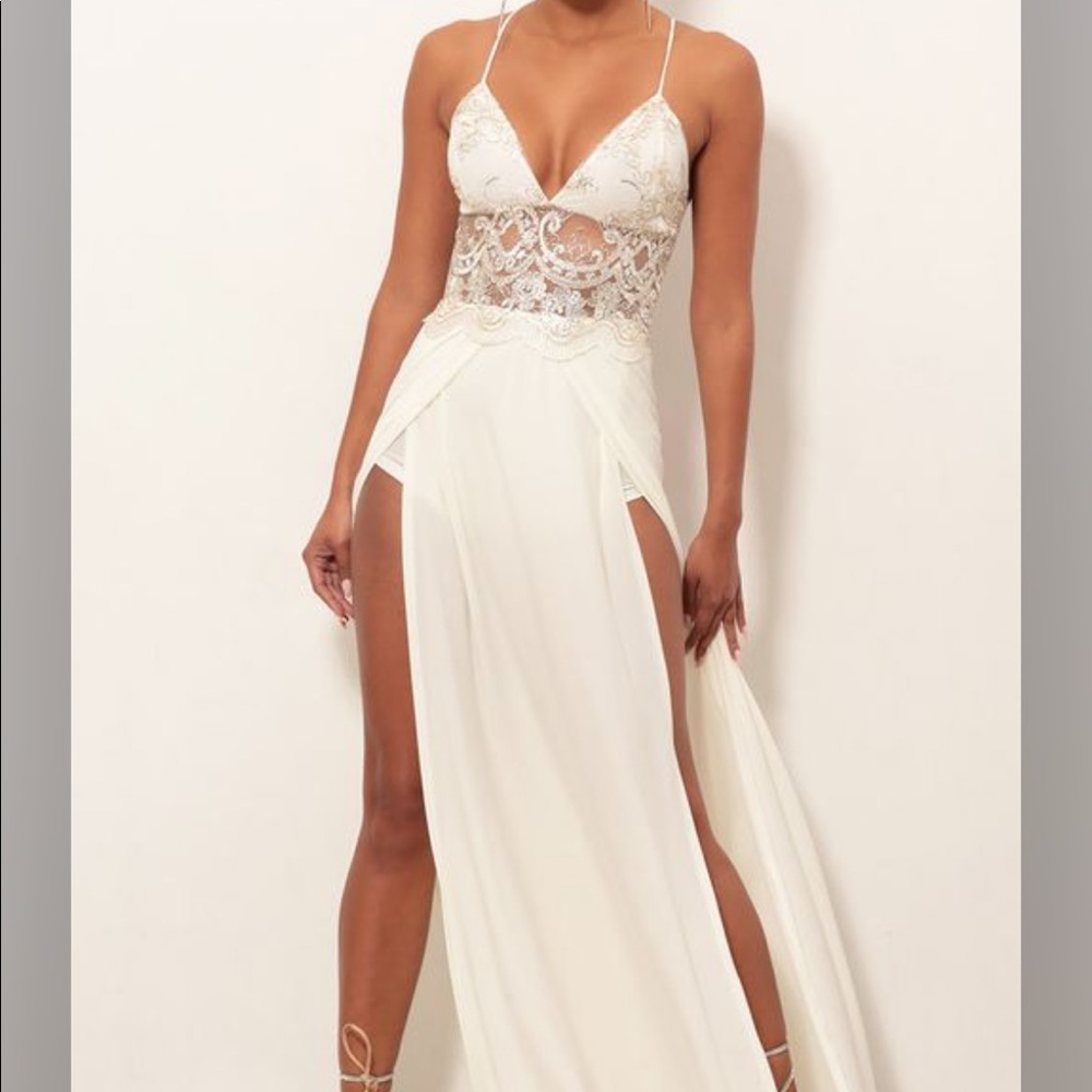 New Lace Cut Out Maxi Dress